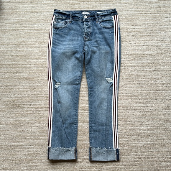 Dear John Playback Cuffed Cropped Straight Leg Jeans in Medium Wash Size 26 - Picture 1 of 16